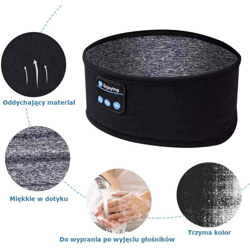 RelaxBand - opaska z wbudowanymi słuchawkami Bluetooth do snu i relaksu.