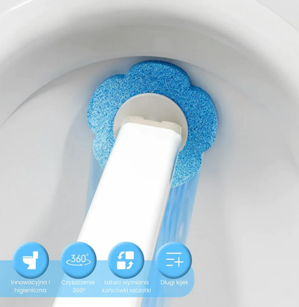 CleanWave™ - Szczotka do czyszczenia toalety z wymiennymi wkładkami